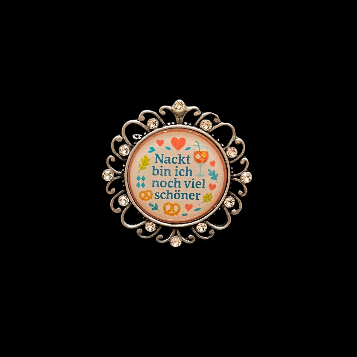 Brosche Nackt bin ich noch viel schöner