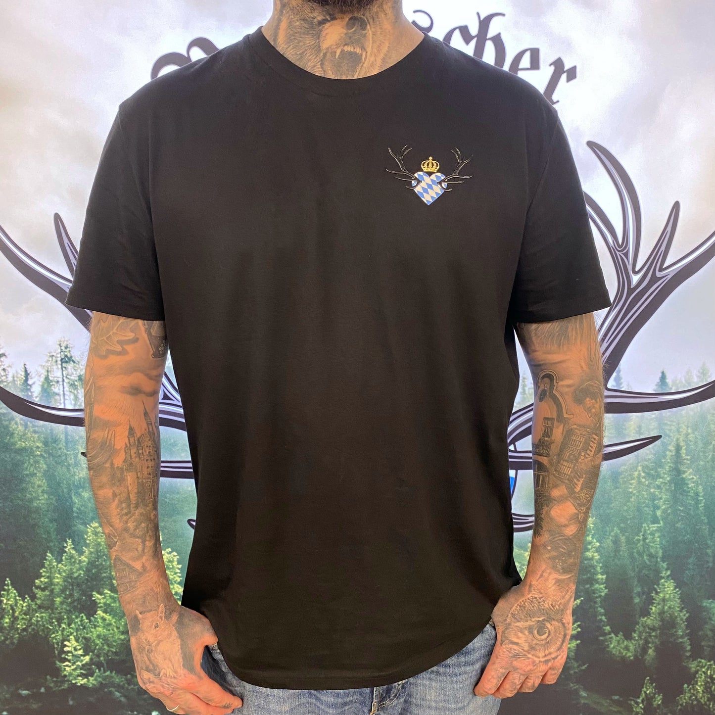 Unisex T-Shirt Boarischer Rebell Schwarz