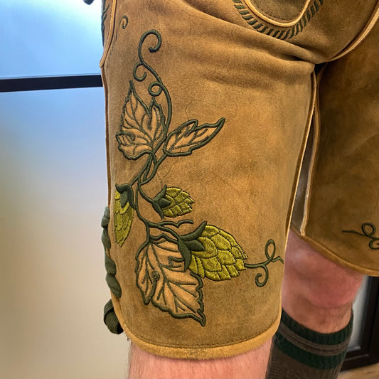 Herren Lederhose Hopfen 3D Stick