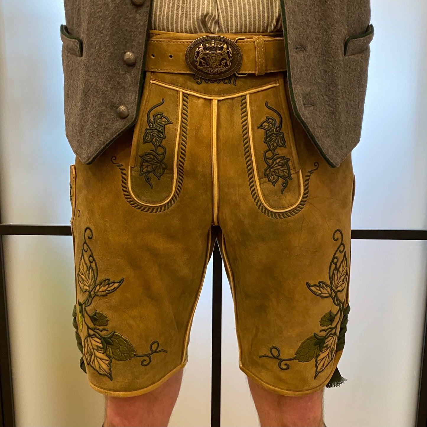 Herren Lederhose Hopfen 3D Stick