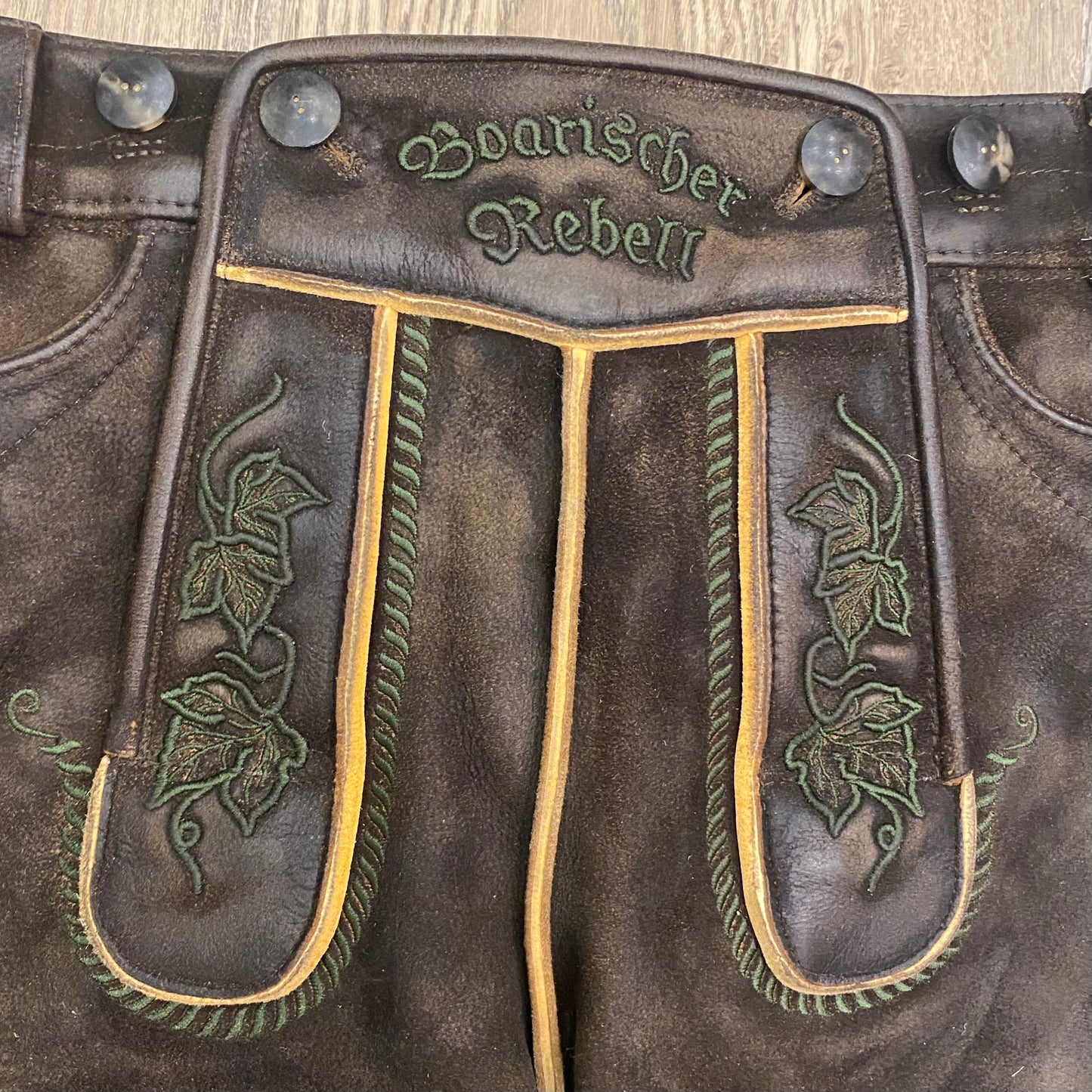 Herren Dunkel Lederhose Hopfen 3D Stick (Gr.56 Unikat) (Kopie)