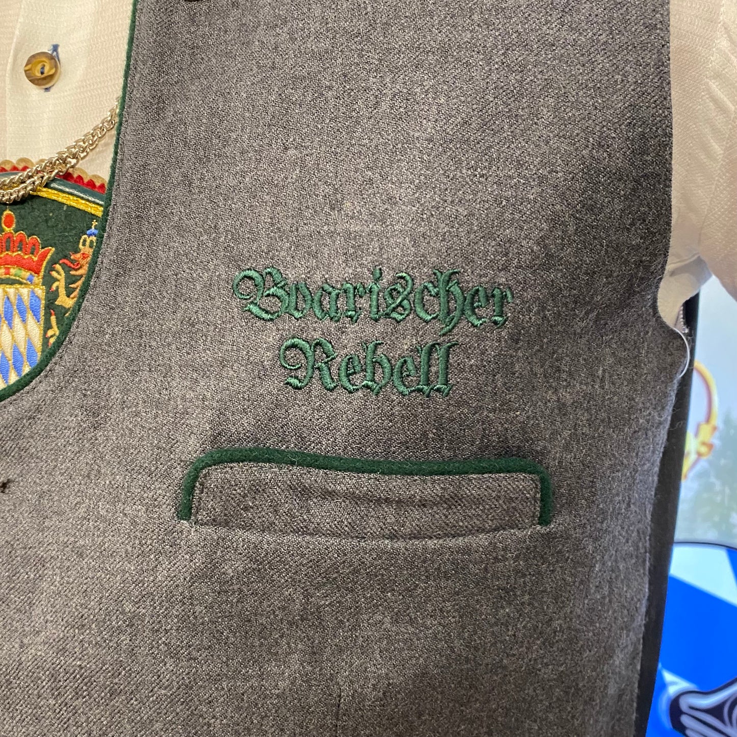 Weste Dunkelgrau/Grün