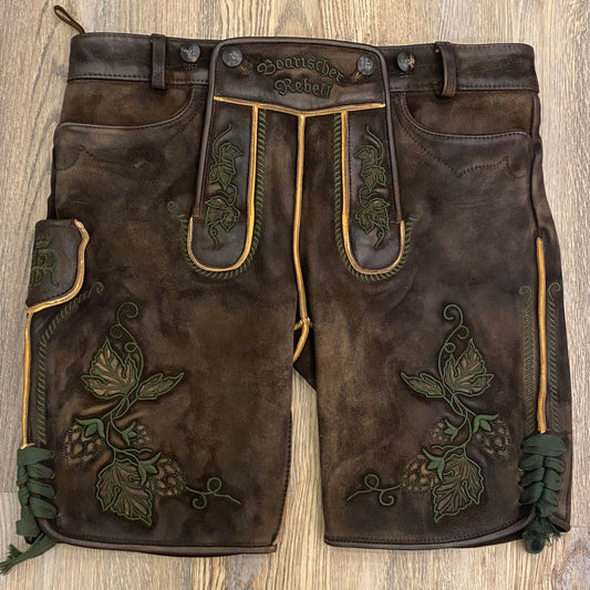 Herren Dunkel Lederhose Hopfen 3D Stick (Gr.56 Unikat) (Kopie)