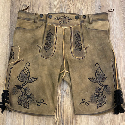 Herren Lederhose Hopfen 3D Stick