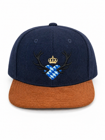 Trachten Snapback Kinder Boarischer Rebell Dunkelblau/Braun
