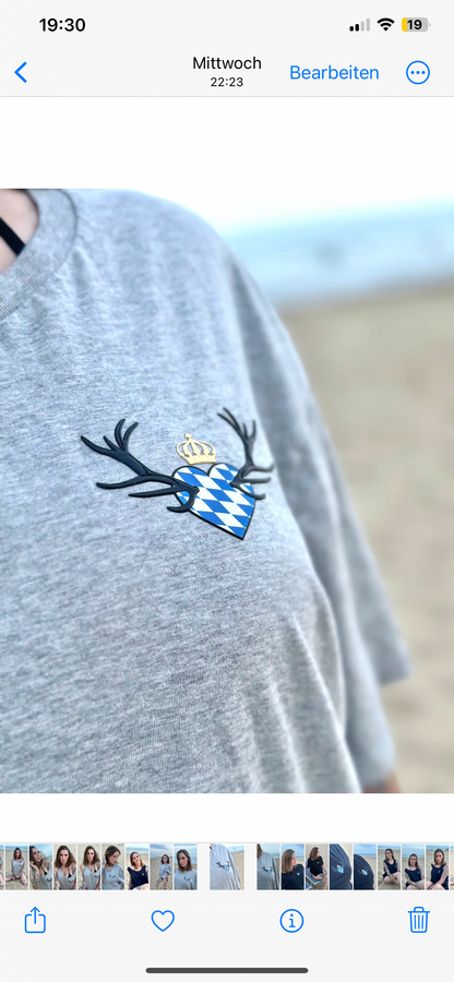 Unisex T-Shirt Boarischer Rebell Hellgrau