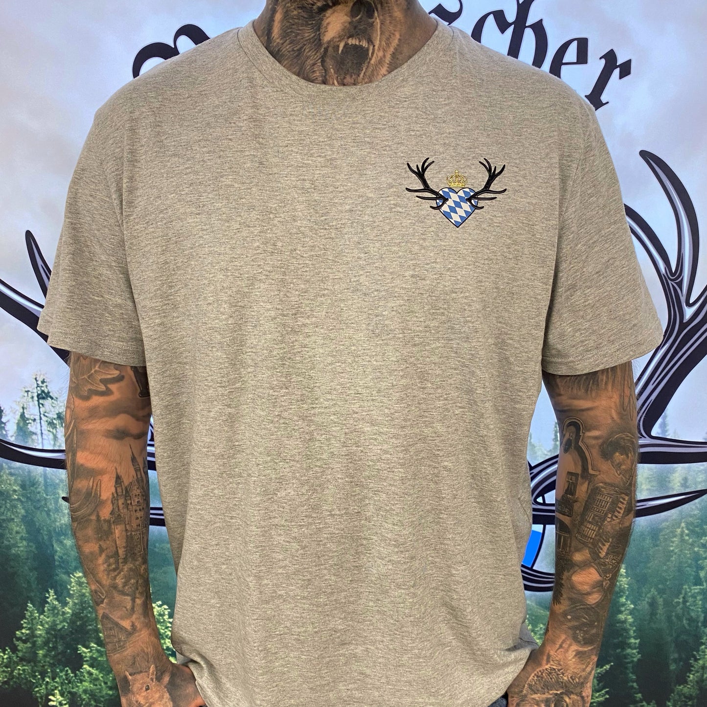 Unisex T-Shirt Boarischer Rebell Hellgrau