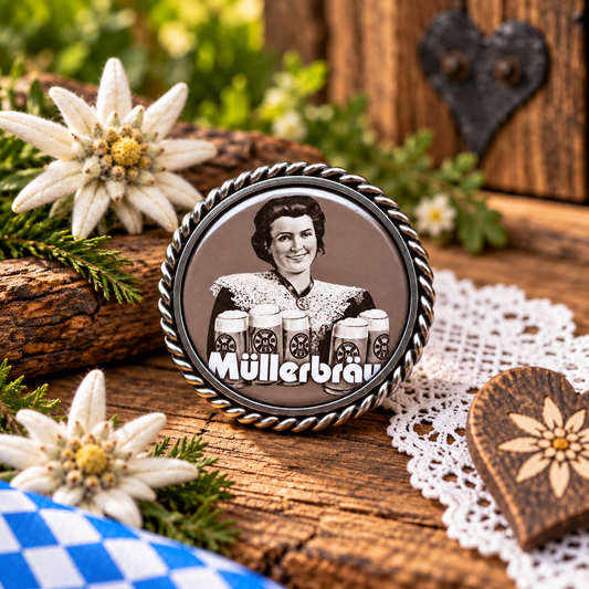 Pin Müllerbräu Kellnerin