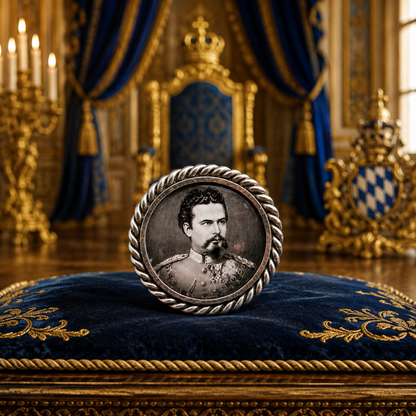 Pin König Ludwig II (schwarz-weiß)
